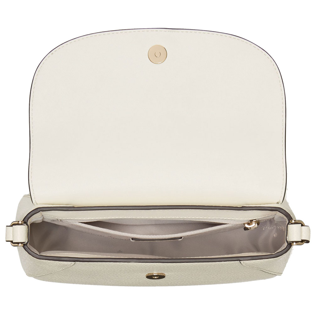 Kate Spade Crossbody Bag Sling Monica Pebbled Leather Mini Flap Crossbody Meringue # KF364