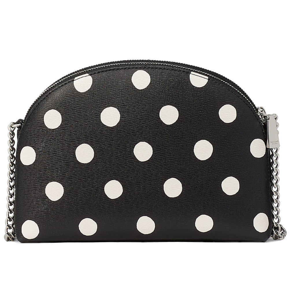 Kate Spade Morgan Sunshine Dot Double-Zip Dome Crossbody Black Multi # KF564