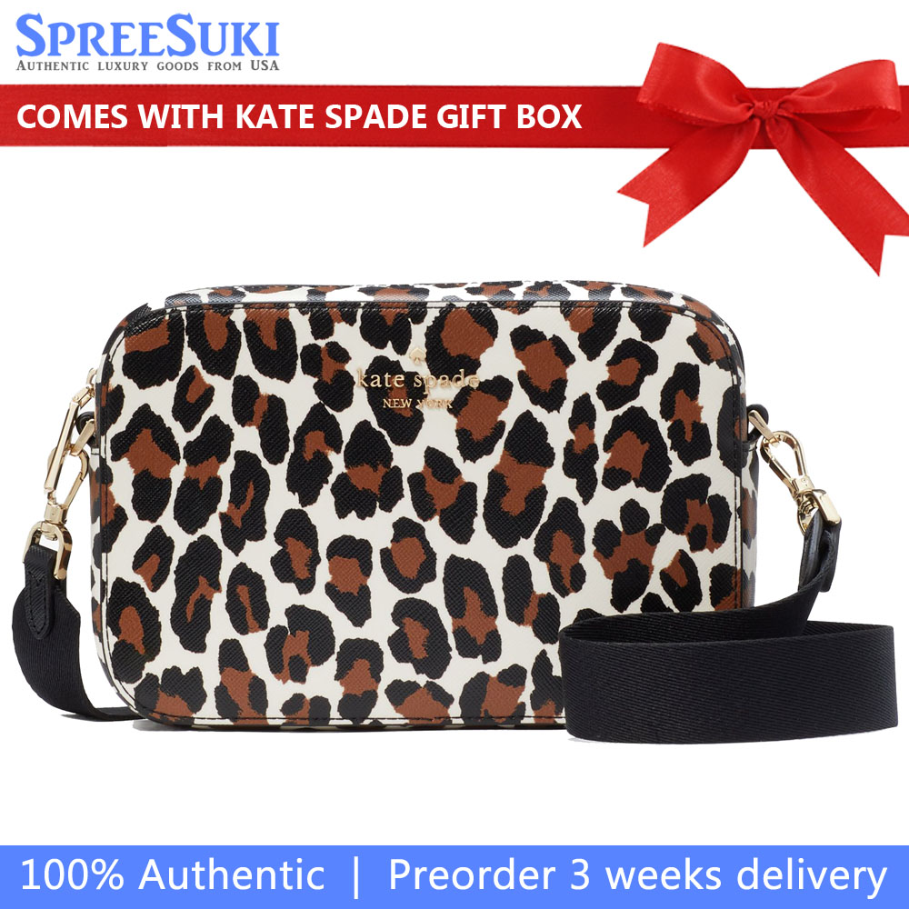 Kate Spade Madison Spotted Leopard Mini Camera Bag Cream Multi # KI377