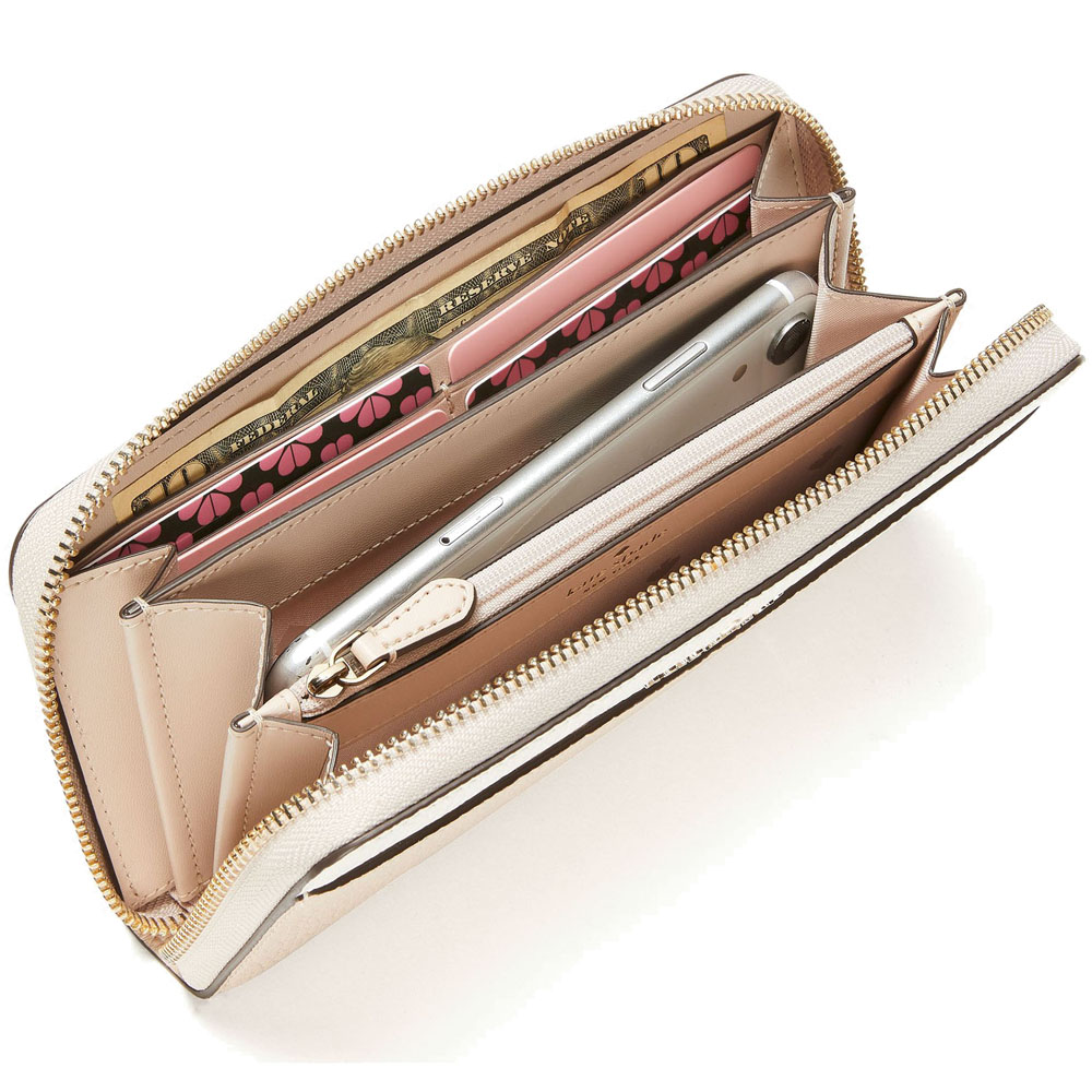 Kate Spade Long Wallet Leila Large Continental Wallet Light Sand Beige Nude # WLR00402D2