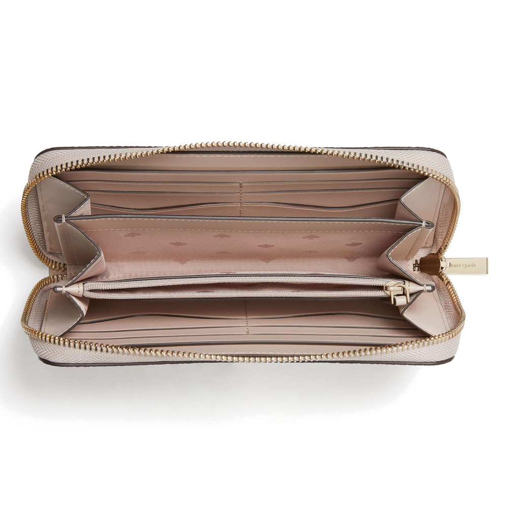 Kate Spade Long Wallet Leila Large Continental Wallet Light Sand Beige Nude # WLR00402D3