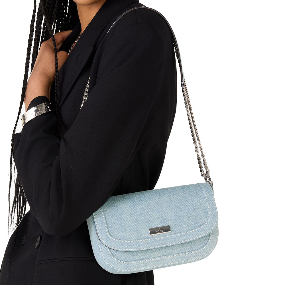 Kate Spade Krista Denim Chain Crossbody Blue Multicolor # KK102