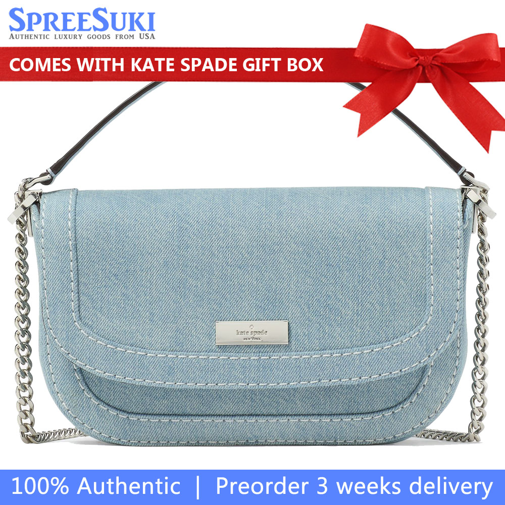 Kate Spade Krista Denim Chain Crossbody Blue Multicolor # KK102