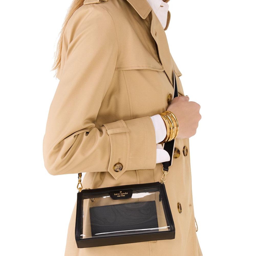 Kate Spade Clare Clear Small Crossbody Black # KK276