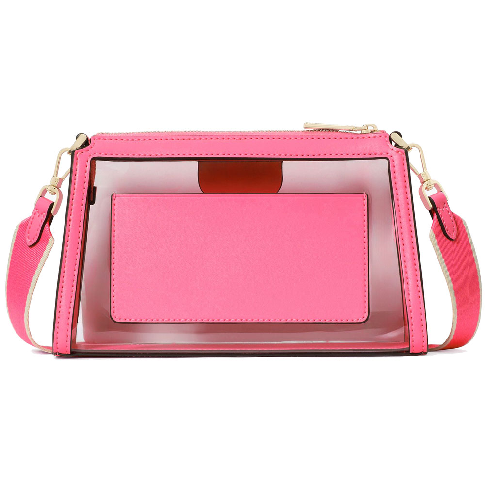 Kate Spade Clare Clear Small Crossbody Wild Pink # KK276