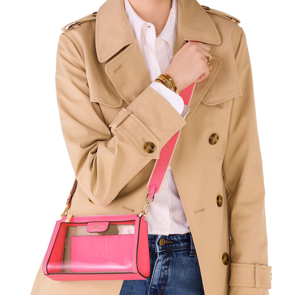 Kate Spade Clare Clear Small Crossbody Wild Pink # KK276