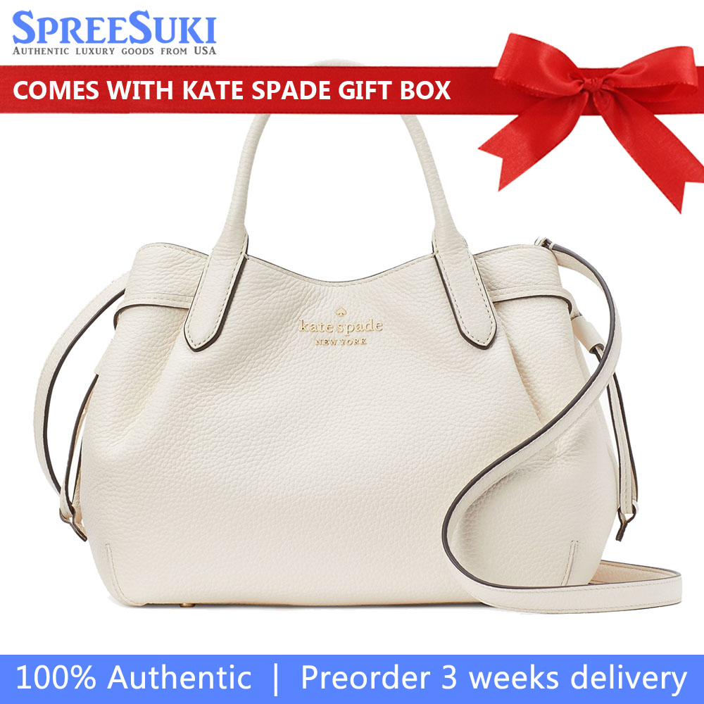 Kate Spade Pebble Leather Dumpling Small Satchel Parchment # K8135