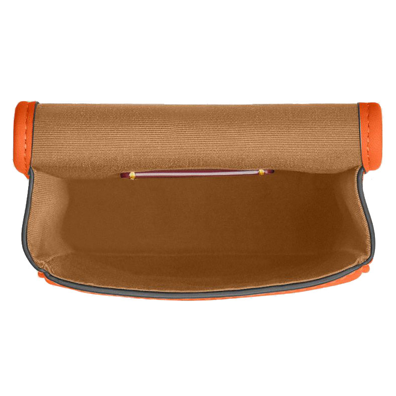 Coach Racer Phone Crossbody Bag Gunmetal Spice Orange # CAJ42