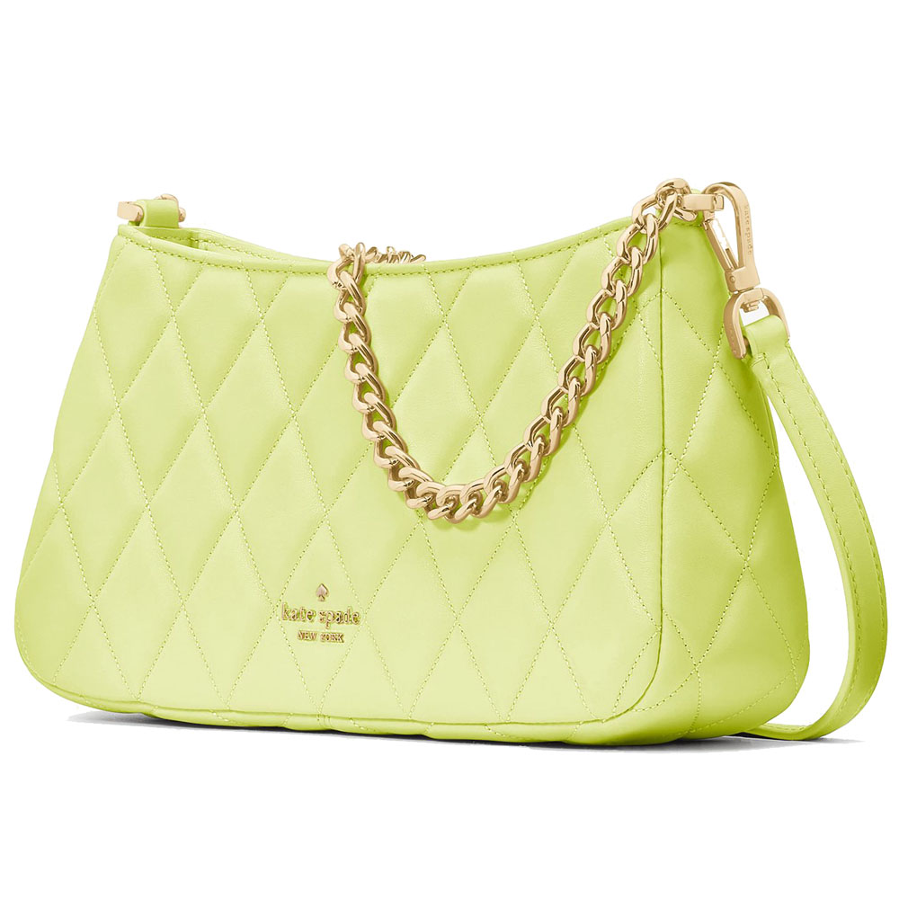 Kate Spade Smooth Quilted Convertible Crossbody Lime Slushy # KH428