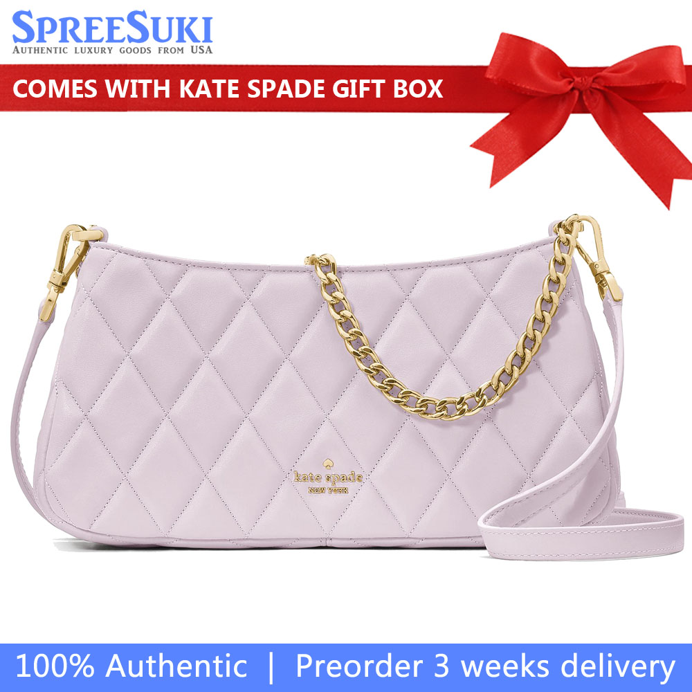 Kate Spade Smooth Quilted Convertible Crossbody Pale Amethyst # KH428