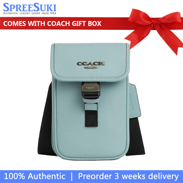Coach Racer Phone Crossbody Bag Light Blue # CAJ42