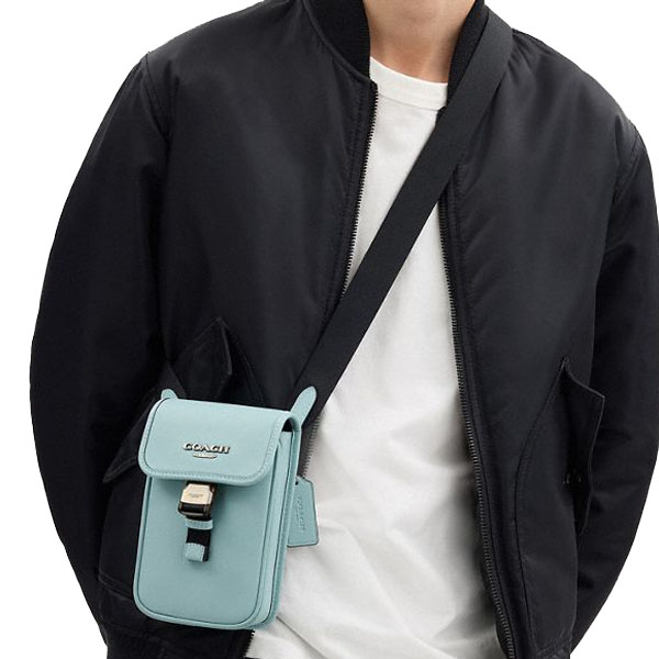 Coach Racer Phone Crossbody Bag Light Blue # CAJ42