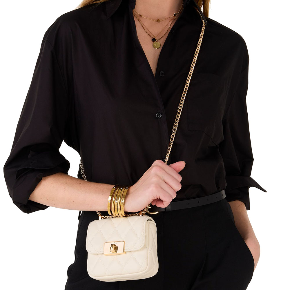 Kate Spade Carey Quilted Micro Flap Crossbody Meringue # KJ956