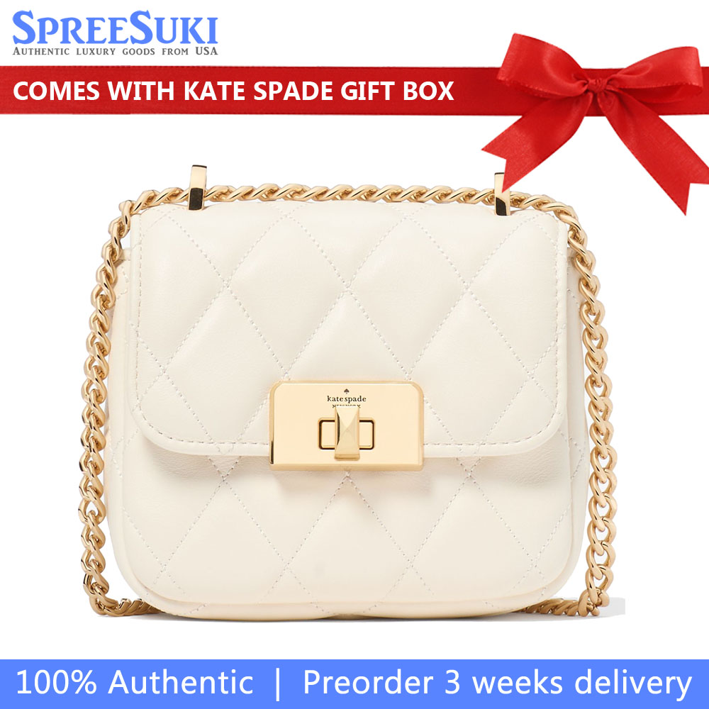 Kate Spade Carey Quilted Micro Flap Crossbody Meringue # KJ956