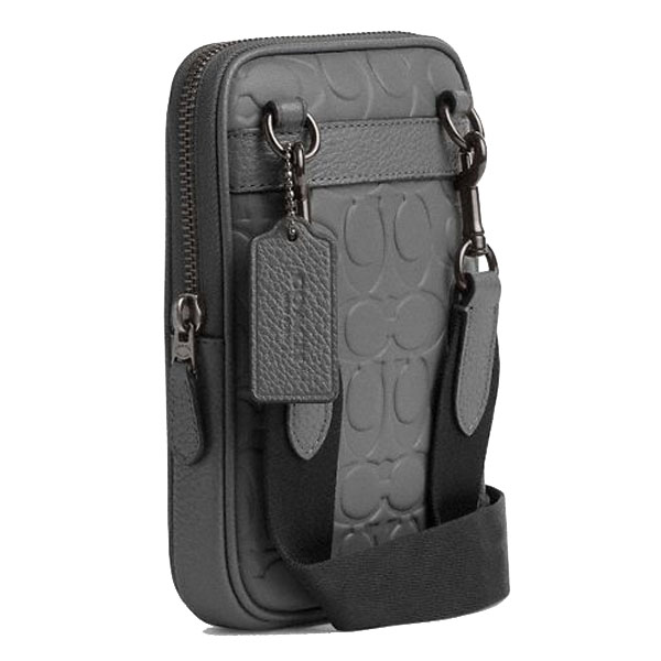 Coach Aden Crossbody Bag In Signature Leather Black Copper Charcoal # CAJ37