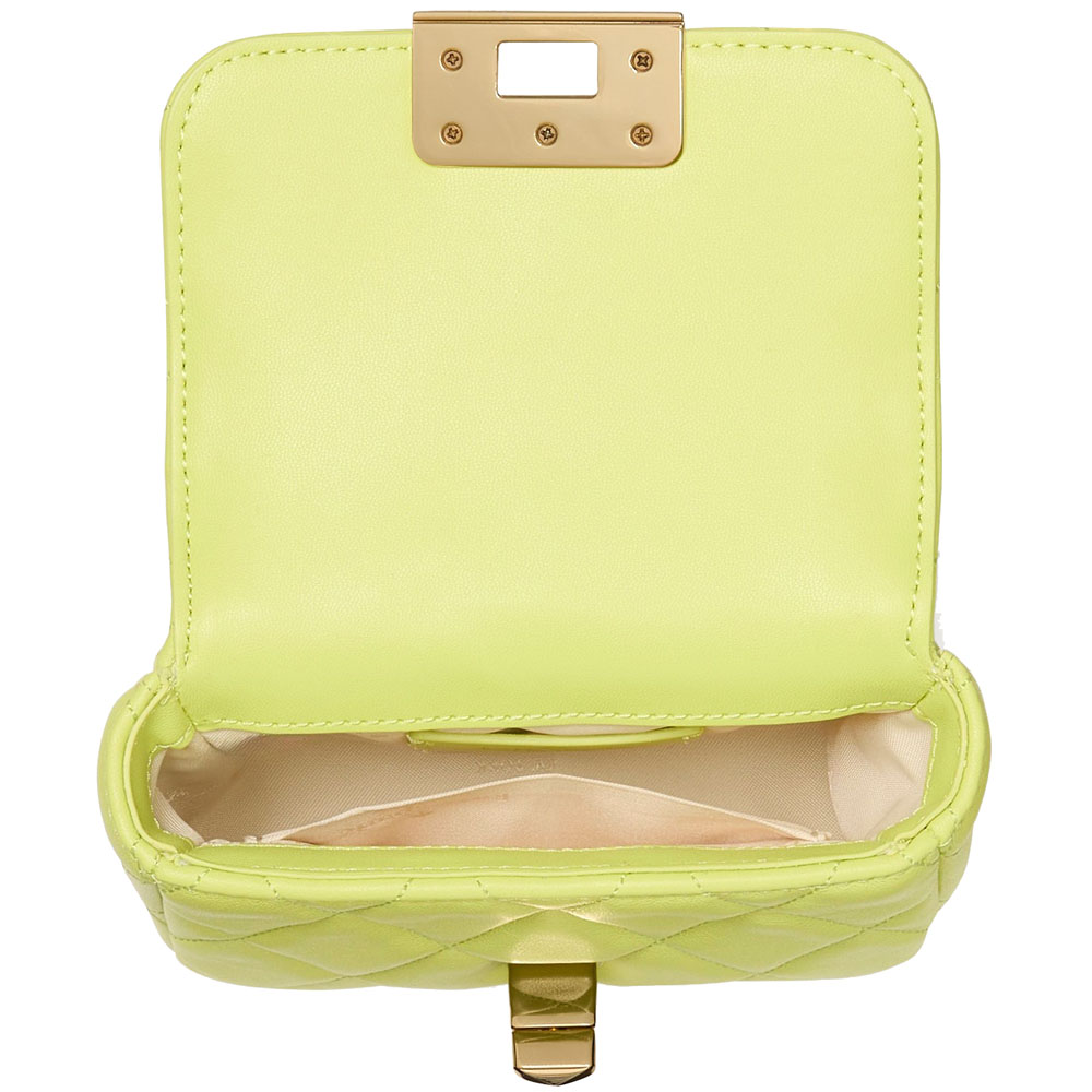 Kate Spade Carey Quilted Micro Flap Crossbody Lime Slushy # KJ956