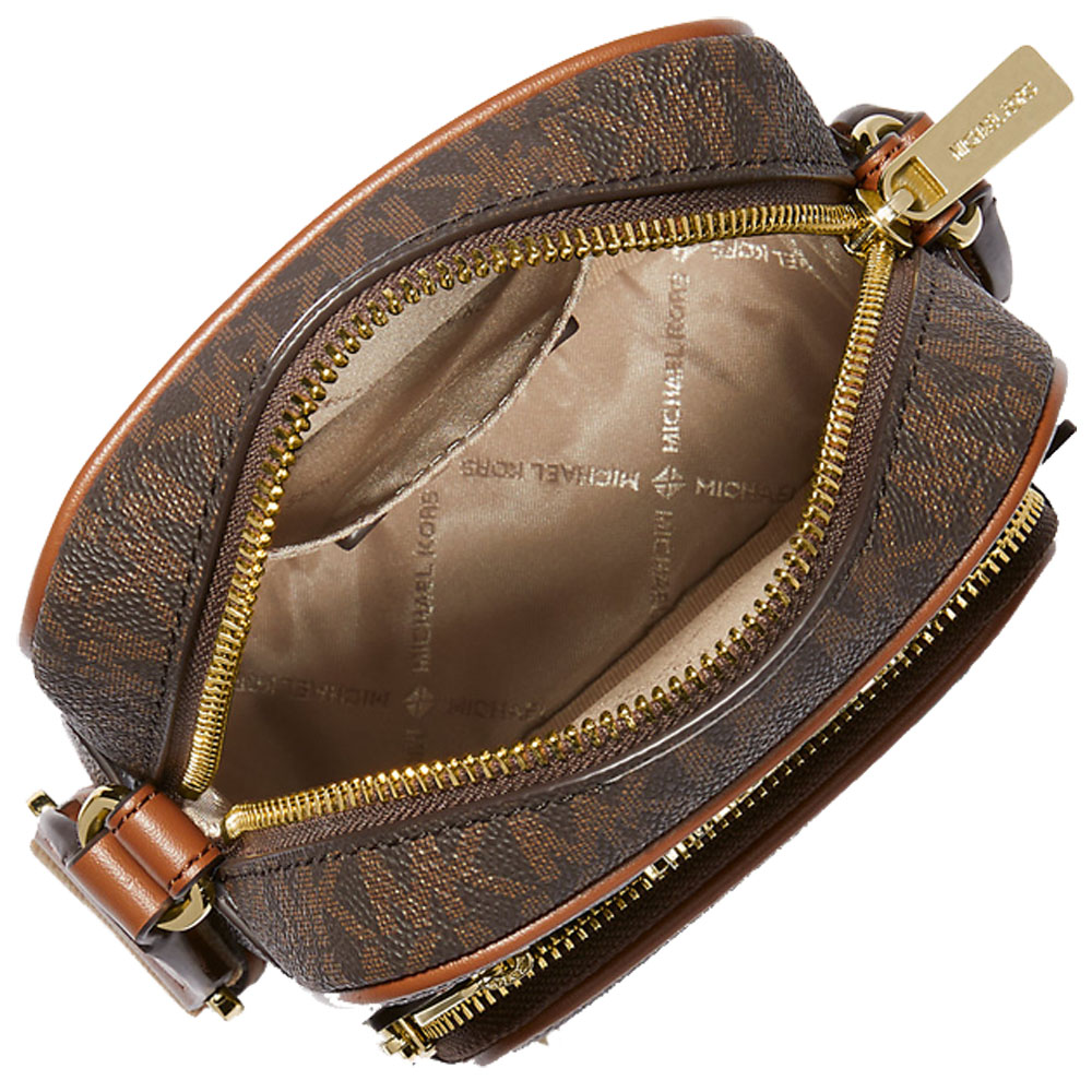Michael Kors Jet Set Medium Signature Logo Crossbody Bag Brown # 35T4GTTC6B