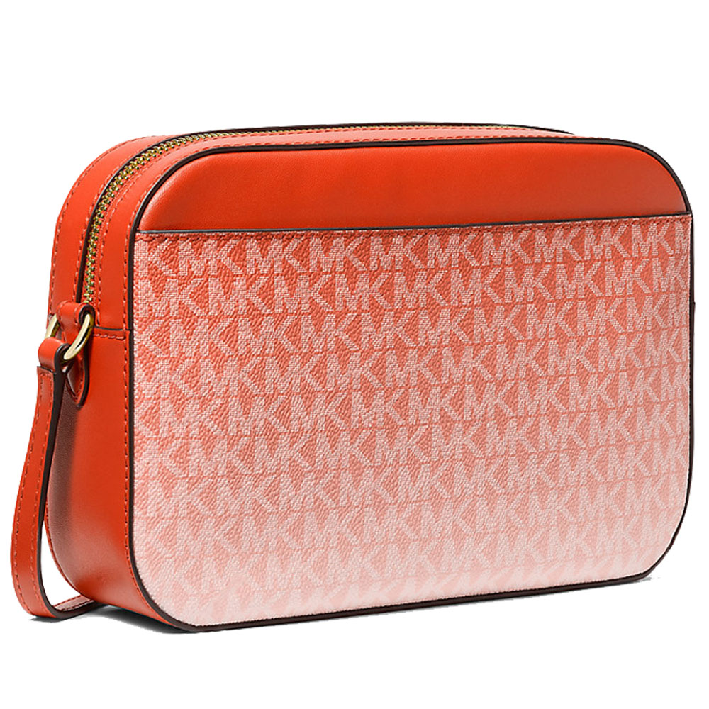 Michael Kors Jet Set Large Ombré Signature Logo Crossbody Bag Red Clay # 35S5GTTC9V