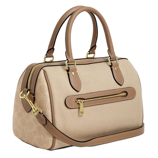 Coach Rowan Satchel Bag In Colorblock Dark Natural Multi # CAK58