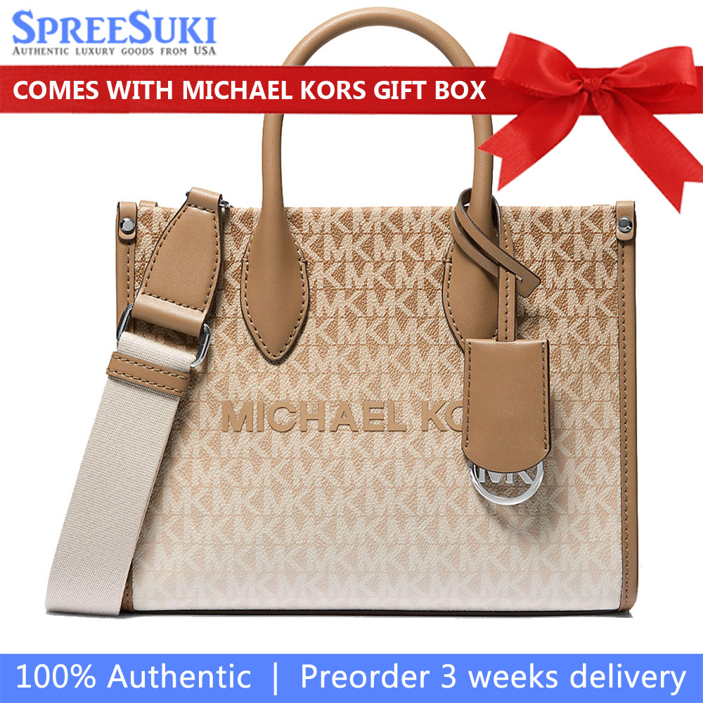 Michael Kors Mirella Small Ombré Signature Logo Crossbody Bag Husk # 35R5S7ZT0V
