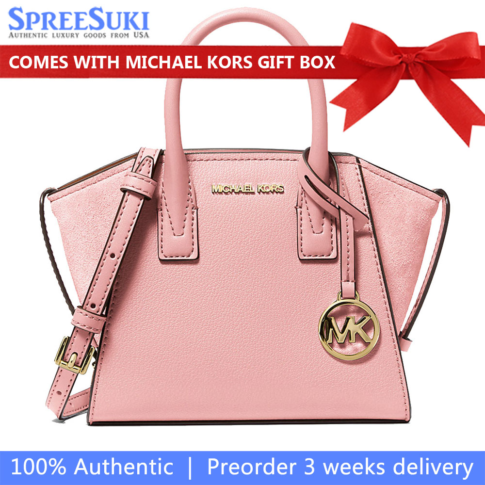 Michael Kors Avril Extra-Small Leather And Suede Satchel Powder Blush # 35F4G4VC0L