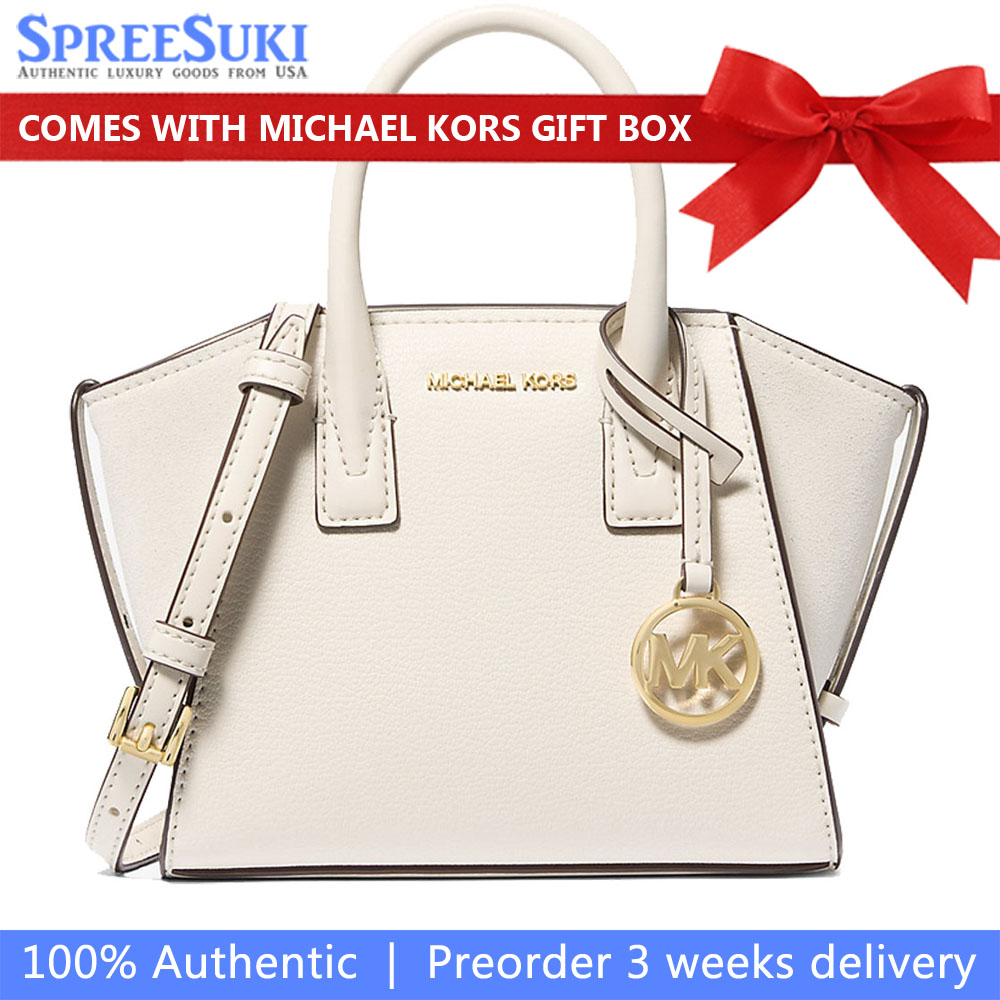 Michael Kors Avril Extra-Small Leather And Suede Satchel Light Cream # 35F4G4VC0L