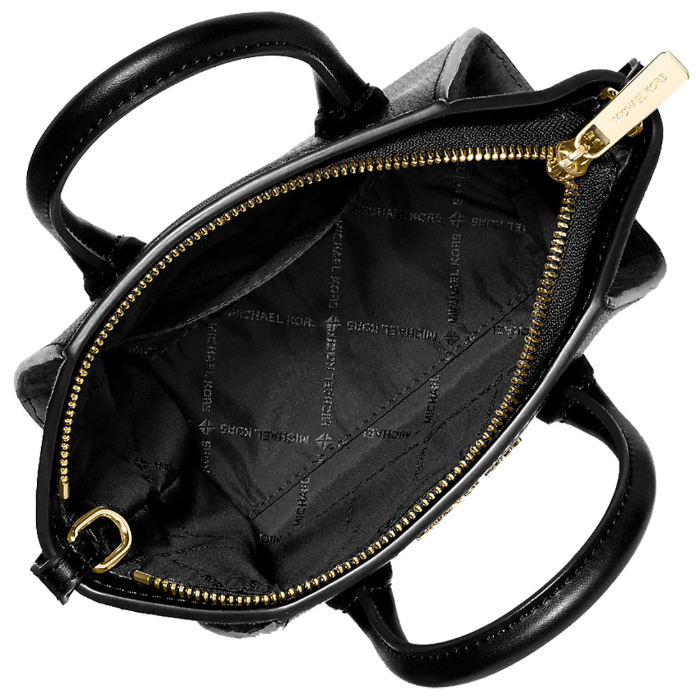 Michael Kors Avril Extra-Small Leather And Suede Satchel Black # 35F4G4VC0L