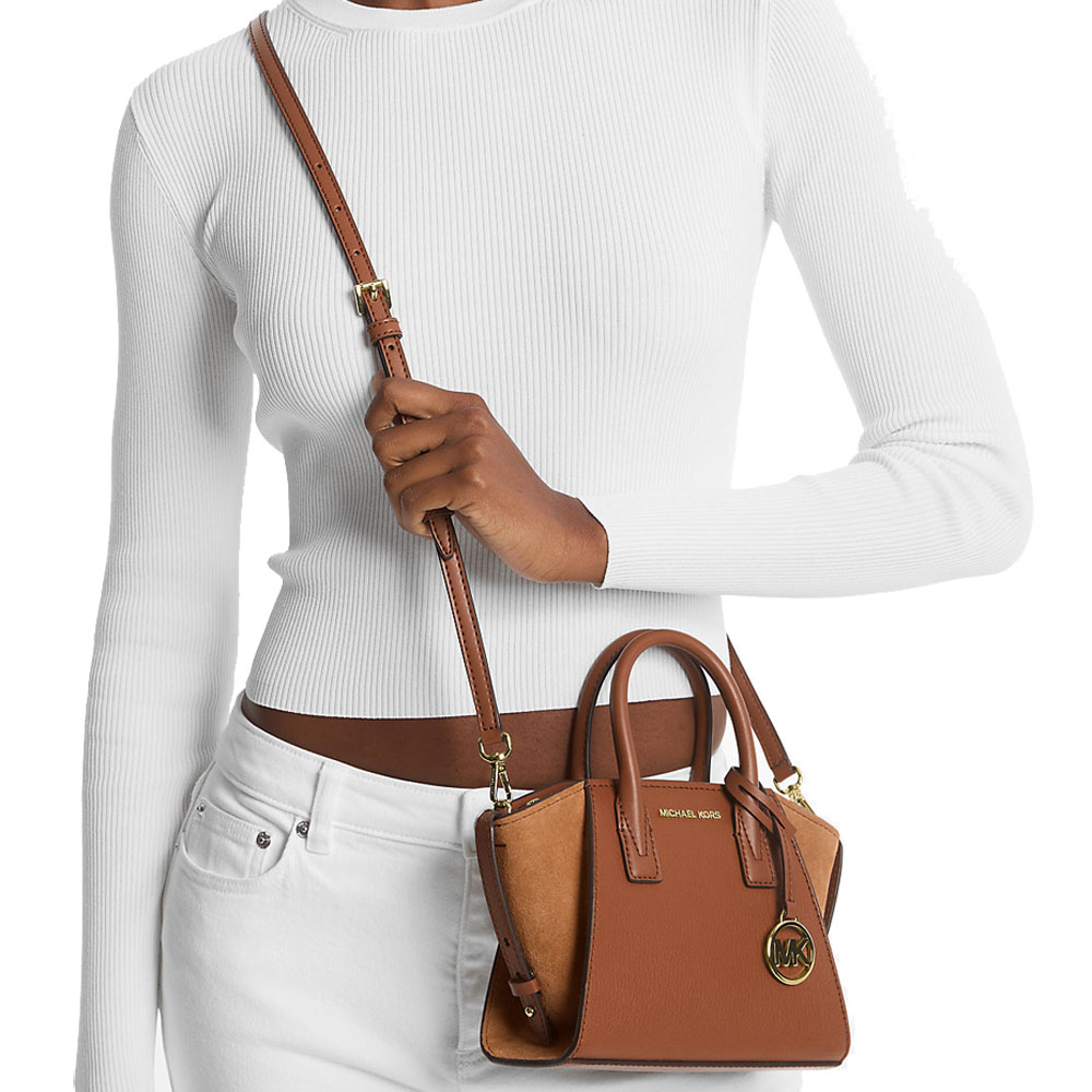 Michael Kors Avril Extra-Small Leather And Suede Satchel Luggage # 35F4G4VC0L