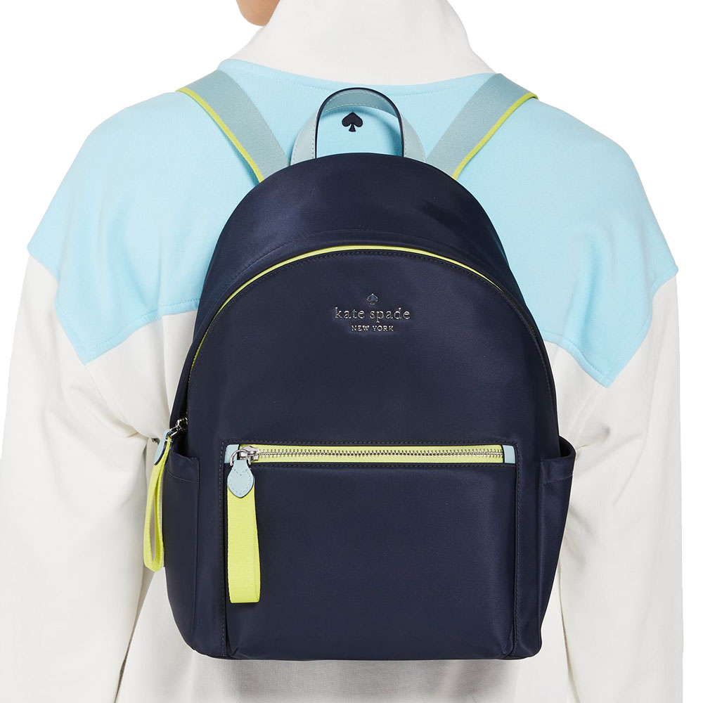 Kate Spade Chelsea Nylon Colorblock Medium Backpack Blazer Blue # KE955