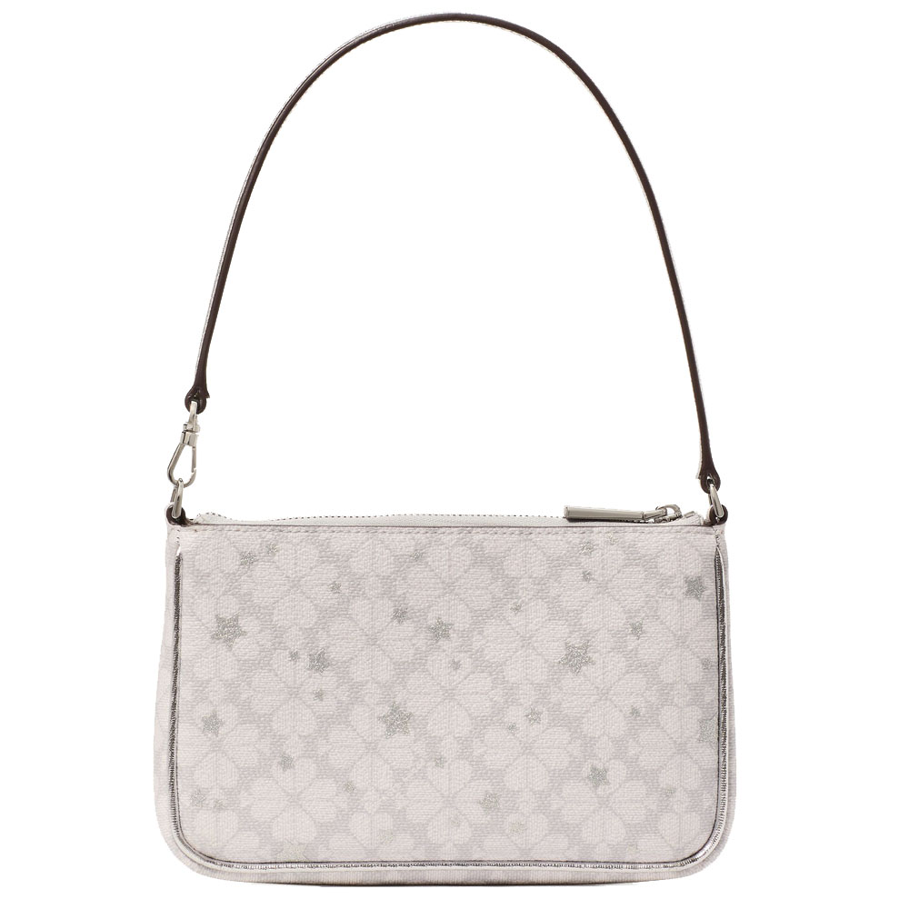 Kate Spade Spade Flower Star Toss Convertible Wristlet Platinum Grey # KJ094