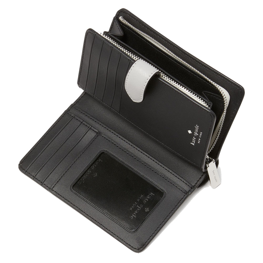Kate Spade Medium Wallet Madison Medium Bifold Wallet Platinum Grey # KC511