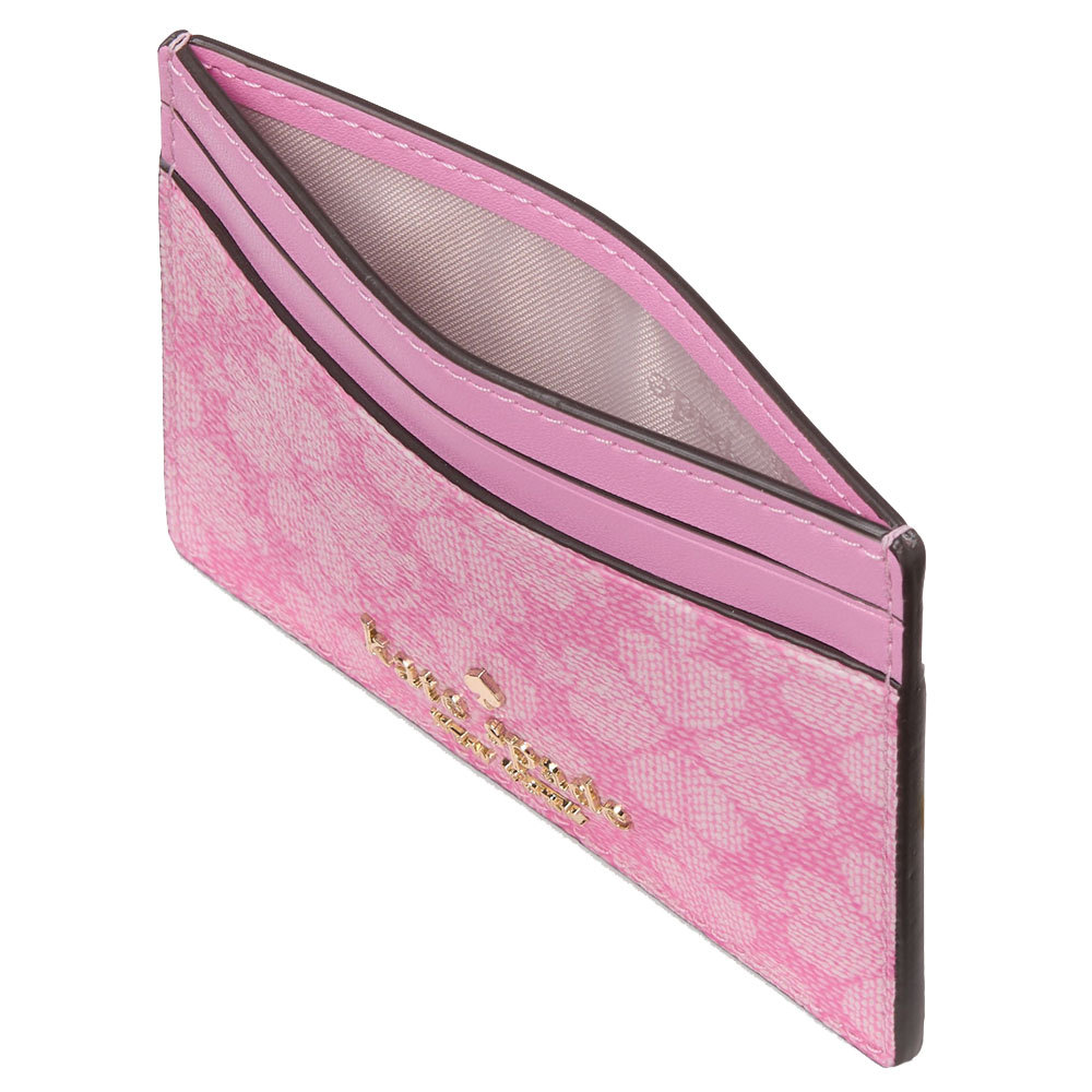 Kate Spade Boxed Spade Flower Small Slim Card Holder Parisian Rose Pink # KK253