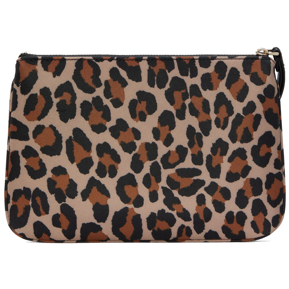 Kate Spade Large Wristlet Chelsea Leopard Medium Wristlet Pouch Brown Multi # KH752