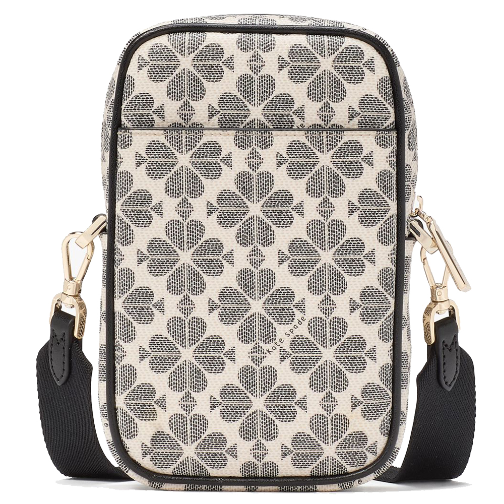 Kate Spade Spade Flower North South Zip Phone Crossbody Sling Bag Black # KL192