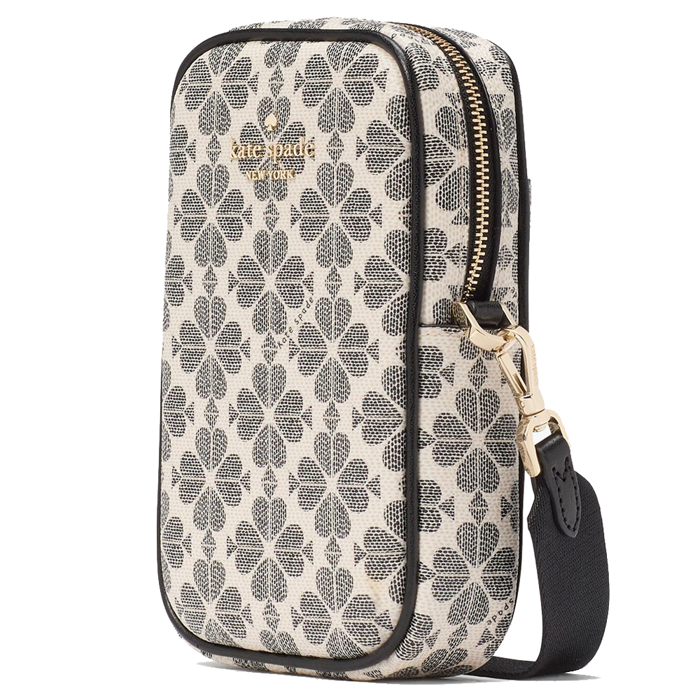Kate Spade Spade Flower North South Zip Phone Crossbody Sling Bag Black # KL192