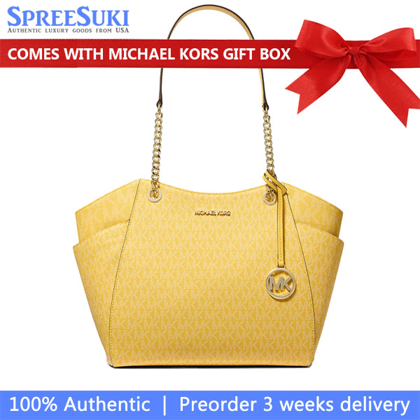 Michael Kors Jet Set Travel Large Chain Shoulder Tote Daisy Yellow # 35S4GTVT3B