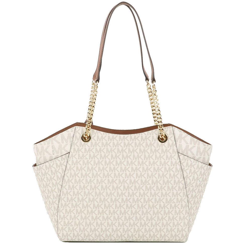 Michael Kors Jet Set Travel Large Chain Shoulder Tote Vanilla # 35S4GTVT3B