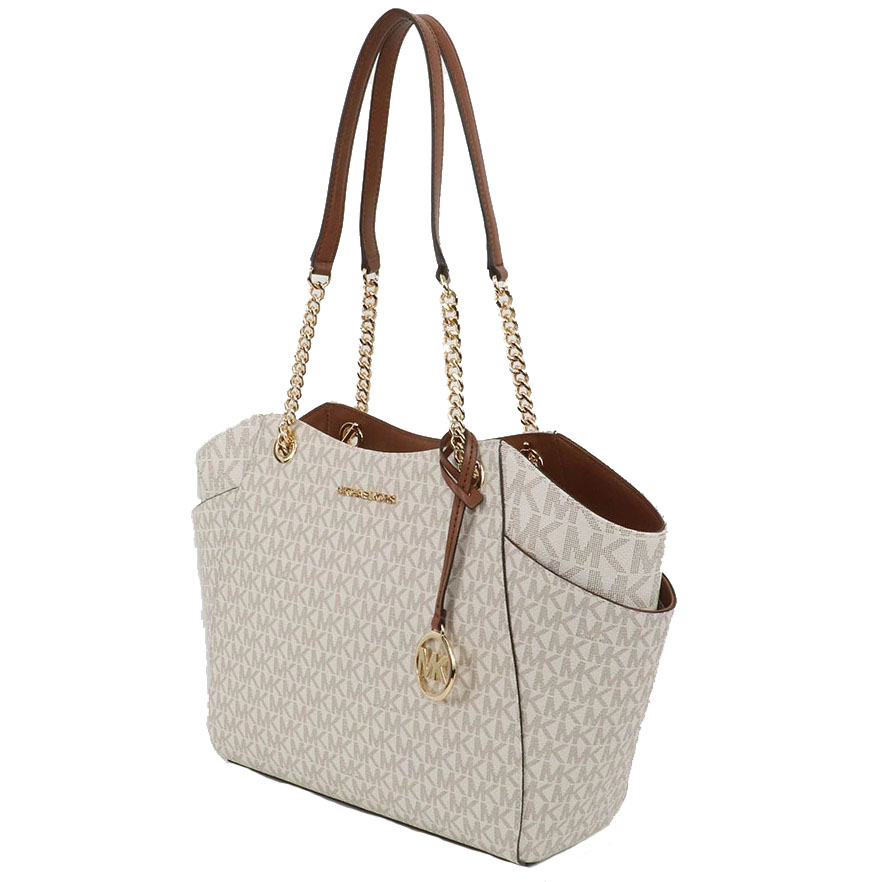 Michael Kors Jet Set Travel Large Chain Shoulder Tote Vanilla # 35S4GTVT3B