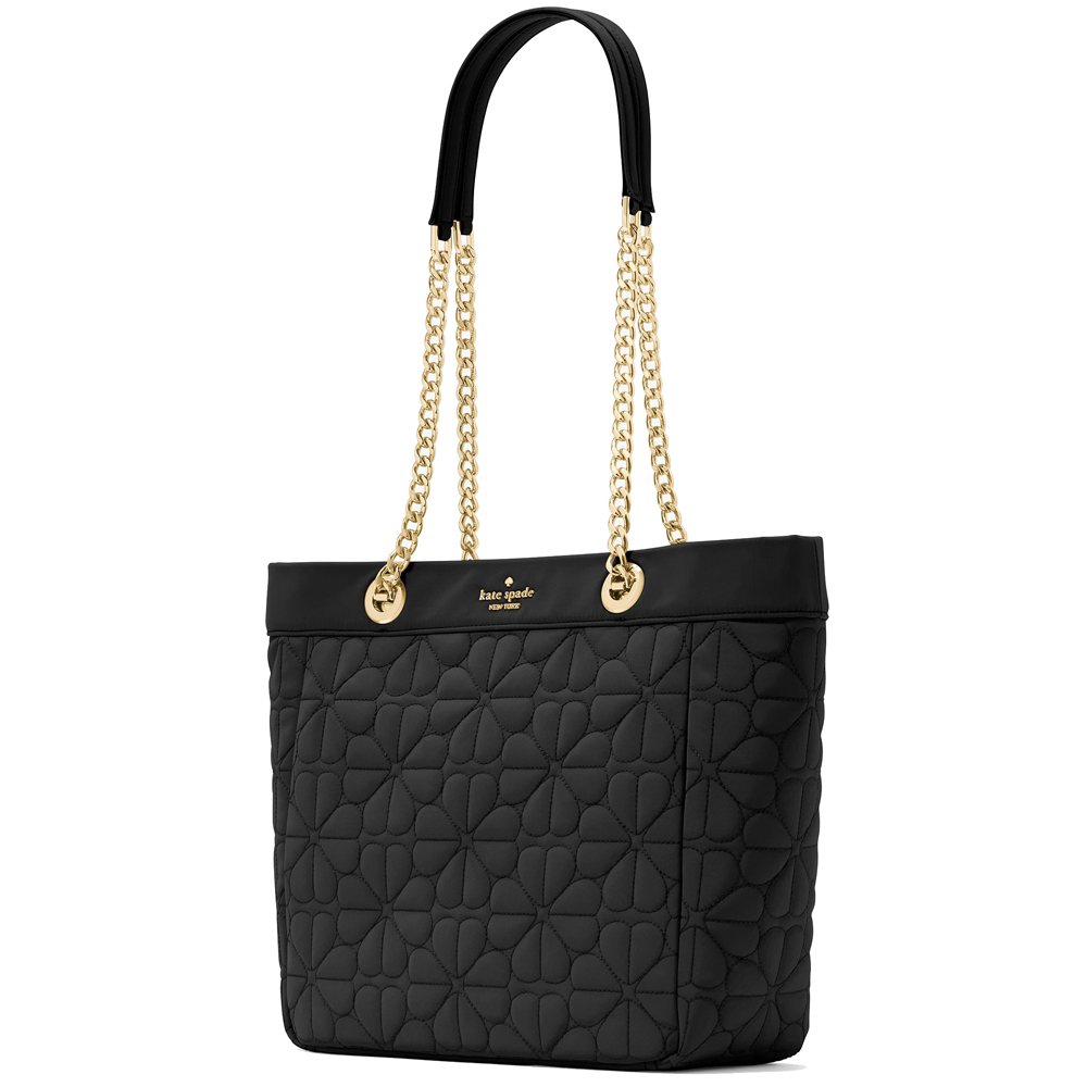 Kate Spade Spade Flower Quilted Medium Tote Black # KK156