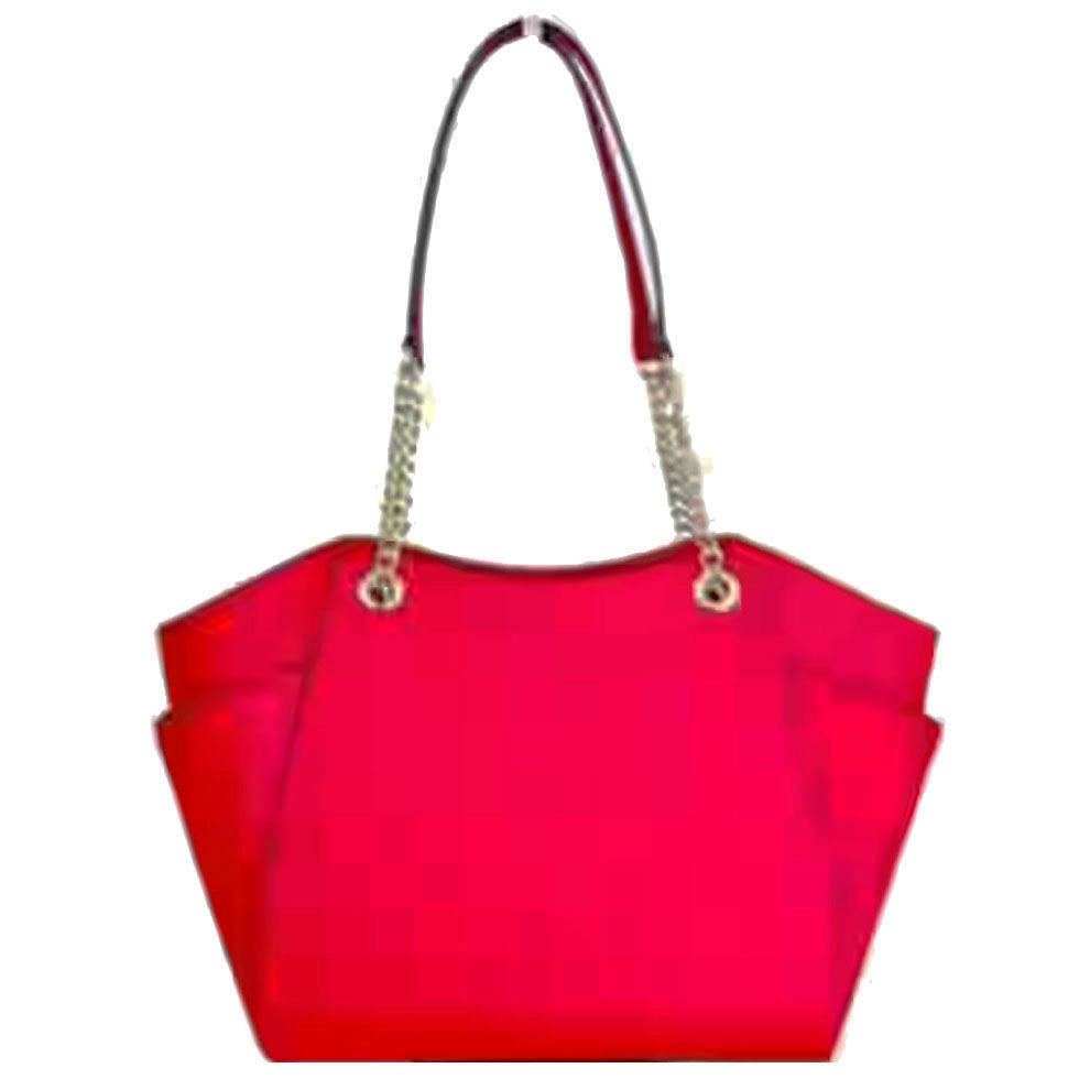 Michael Kors Jet Set Travel Large Chain Leather Shoulder Tote Bright Red # 35T5GTVT3L
