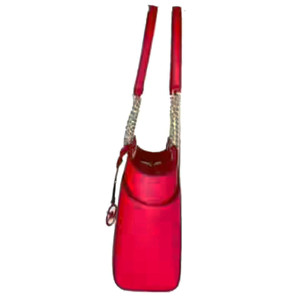 Michael Kors Jet Set Travel Large Chain Leather Shoulder Tote Bright Red # 35T5GTVT3L