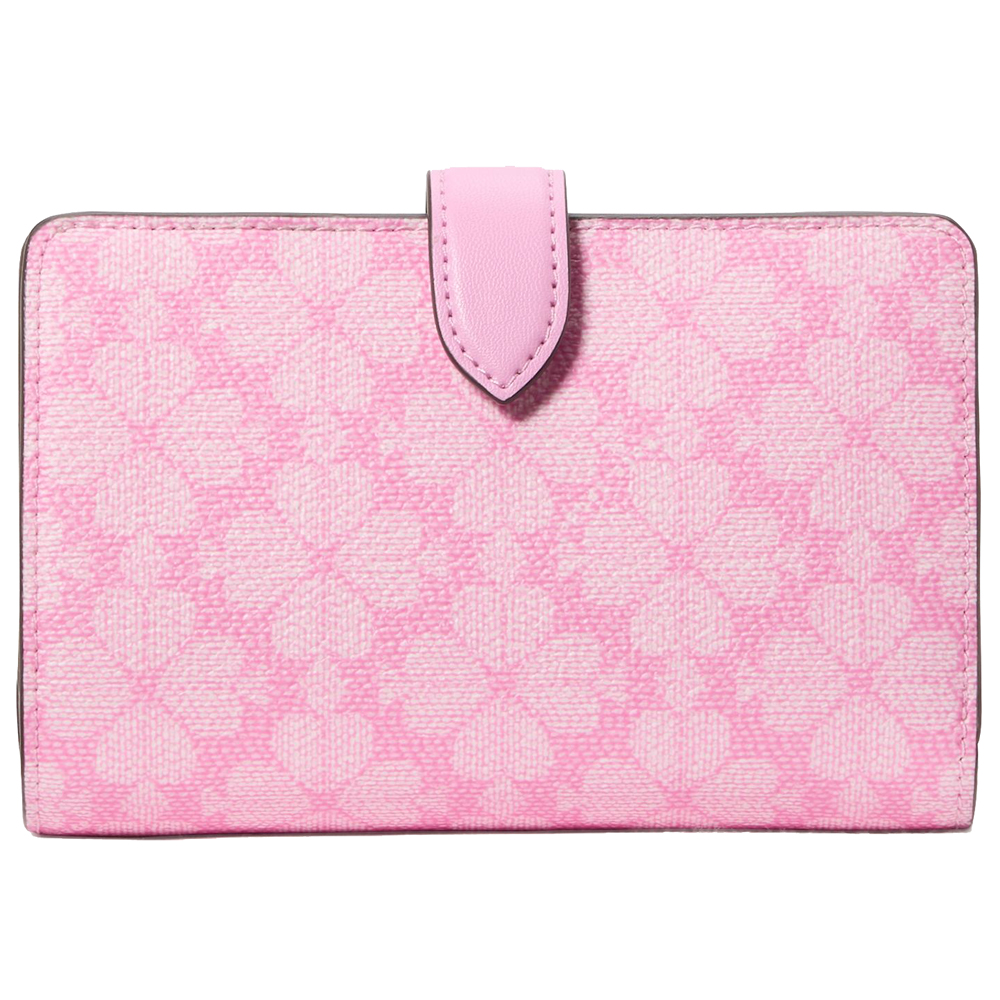 Kate Spade Medium Wallet Boxed Spade Flower Medium Bifold Wallet Parisian Rose Pink # KK252
