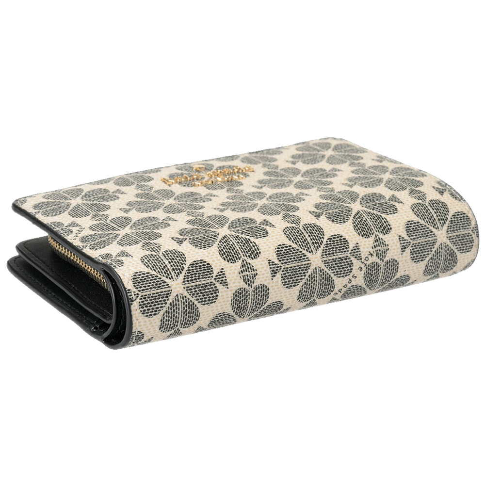 Kate Spade Medium Wallet Spade Flower Compact Bifold Wallet Black # KG488