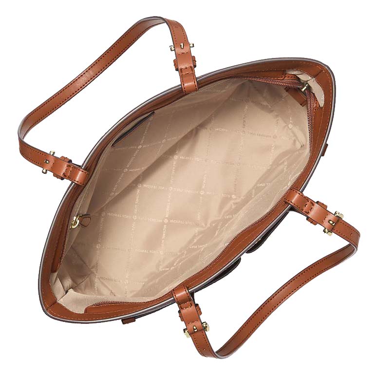 Michael Kors Jet Set Medium Logo Pocket Tote Bag Brown # 35F3GTVT3B