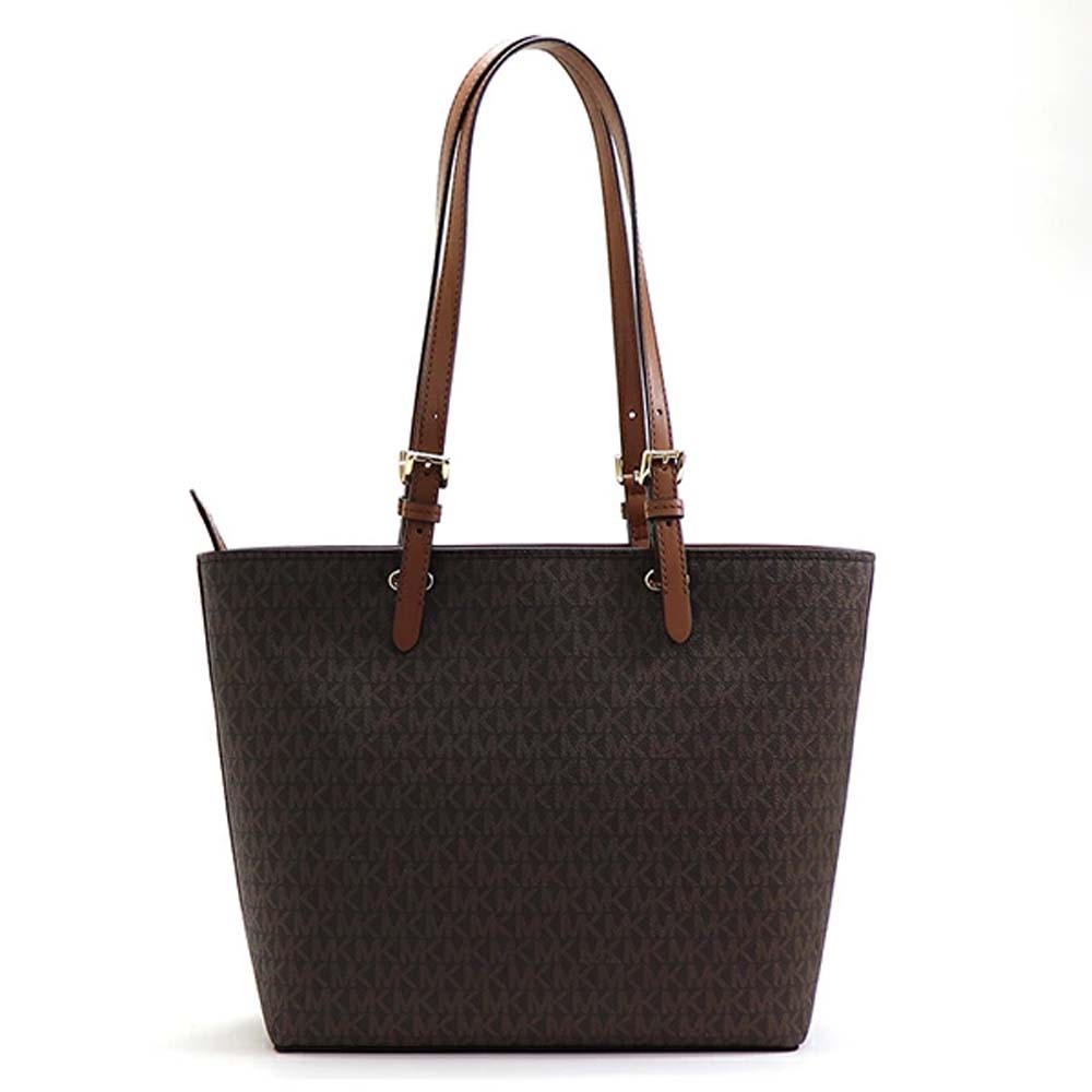 Michael Kors Jet Set Medium Logo Pocket Tote Bag Brown # 35F3GTVT3B