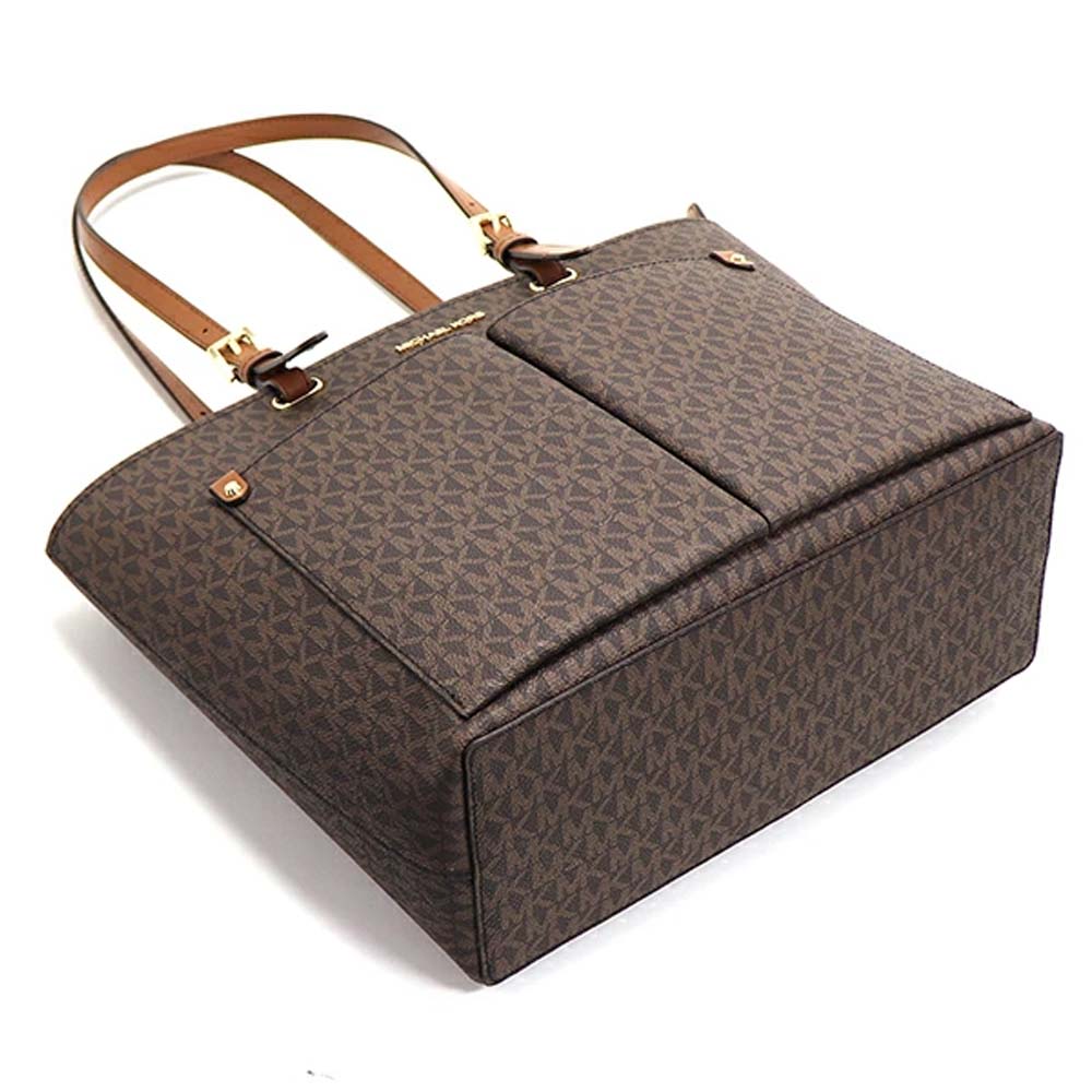 Michael Kors Jet Set Medium Logo Pocket Tote Bag Brown # 35F3GTVT3B
