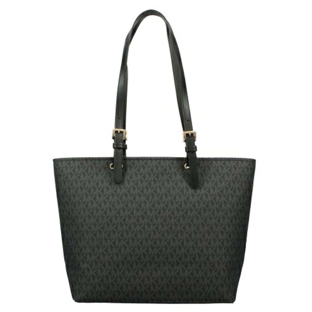 Michael Kors Jet Set Medium Logo Pocket Tote Bag Black # 35F3GTVT3B