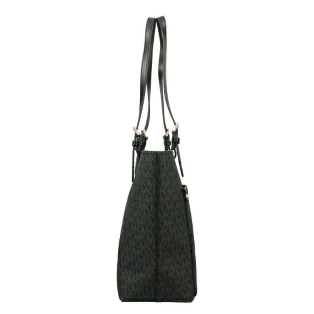 Michael Kors Jet Set Medium Logo Pocket Tote Bag Black # 35F3GTVT3B