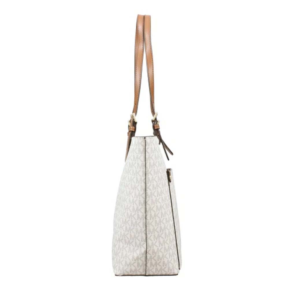 Michael Kors Jet Set Medium Logo Pocket Tote Bag Vanilla # 35F3GTVT3B