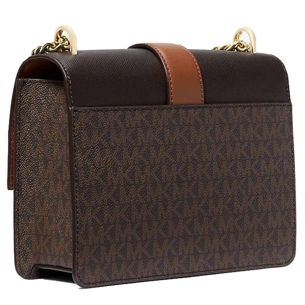 Michael Kors Greenwich Small Color-Block Signature Logo Crossbody Bag Brown Multi # 35S5GGRC1B